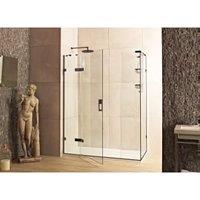 Roman Liberty 8mm Black Hinge Door Only for 2 In-line Panels & Side Panel Fitting - 685mm