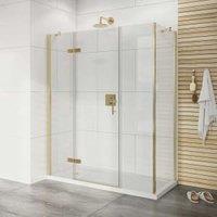 Roman Innov8 8mm Brushed Brass 2 In-line Panels Only for Side Panel Fitting - 520mm