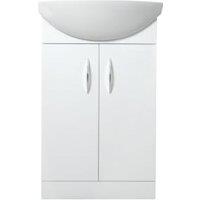 Wickes White Gloss Vanity Unit & Basin - 880 x 555mm