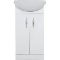 Wickes White Gloss Compact Vanity Unit & Basin - 870 X 455mm