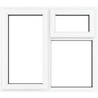 Crystal uPVC White Left Hung Top Opener Clear Double Glazed Fixed Light Window - 905 x 965mm