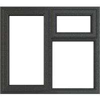 Crystal uPVC Grey Left Hung Top Opener Clear Double Glazed Fixed Light Window - 905 x 965mm