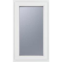Crystal uPVC White Right Hung Obscure Double Glazed Window - 610 x 1040mm