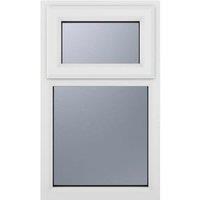 Crystal uPVC White Top Hung Opener Obscure Double Glazed Fixed Light Window - 610 x 820mm