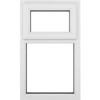 Crystal uPVC White Top Hung Opener Clear Double Glazed Fixed Light Window - 610 x 1115mm