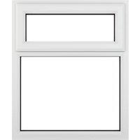 Crystal uPVC White Top Hung Opener Clear Double Glazed Fixed Light Window - 905 x 1040mm