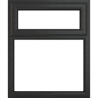 Crystal uPVC Grey Top Hung Opener Clear Double Glazed Fixed Light Window - 905 x 965mm
