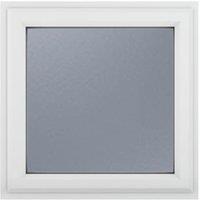 Crystal uPVC White Top Opener Obscure Double Glazed Window - 610 x 610mm