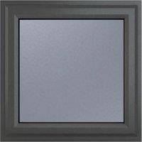 Crystal uPVC Grey Top Opener Obscure Double Glazed Window - 820 x 820mm