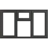 Crystal uPVC Grey / White Left & Right Top Opener Hung Clear Triple Glazed Window - 1770 x 1190mm