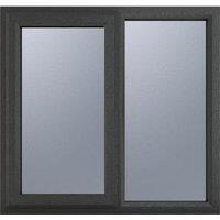 Crystal uPVC Grey / White Left Hung Obscure Triple Glazed Window - 1190 x 1190mm