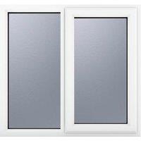 Crystal uPVC White Right Hung Obscure Triple Glazed Window - 1190 x 965mm