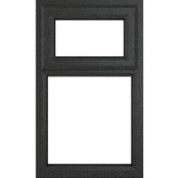 Crystal uPVC Grey / White Top Hung Clear Triple Glazed Window - 610 x 965mm