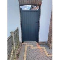 Readymade Anthracite Grey Aluminium Vertical Pedestrian Gate - 950 x 1800mm
