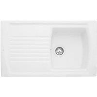 Tenby 1 Bowl Ceramic Kitchen Sink - White