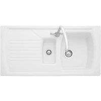 Tenby 1.5 Bowl Ceramic Kitchen Sink - White