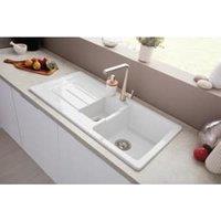 Austell Fire Clay 1.5 Bowl Ceramic Inset Kitchen Sink - White