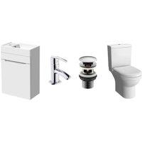Malmo Wall Hung Gloss White Furniture Cloakroom Suite