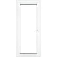Crystal uPVC White Left Hand Inwards Clear Double Glazed Full Glass Single Door - 920 x 2090mm