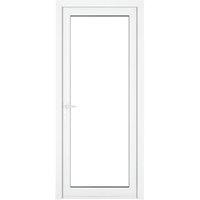 Crystal uPVC White Right Hand Inwards Clear Double Glazed Full Glass Single Door - 840 x 2090mm