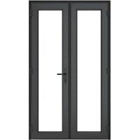 Crystal uPVC Grey Left Hand Clear Double Glazed French Door with 150mm Cill - 1190 x 2055mm