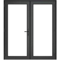 Crystal uPVC Grey Left Hand Clear Double Glazed French Door with 150mm Cill - 1790 x 2090mm