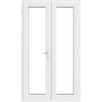 Crystal uPVC White Left Hand Clear Double Glazed French Door with 150mm Cill - 1190 x 2055mm