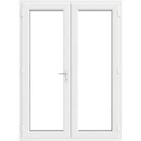 Crystal uPVC White Left Hand Clear Double Glazed French Door with 150mm Cill - 1590 x 2090mm