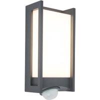 Lutec IP54 Qubo PIR Integrated LED Wall Light - Grey