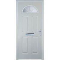 Door-Stop 4 Panel Sunburst White Left Hand GRP Composite Door - 840 x 2100mm