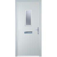Door-Stop 1 Square White Left Hand GRP Composite Door - 920 x 2100mm