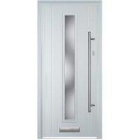 Door-Stop Cottage White Left Hand GRP Composite Door with Long Narrow Glazing - 920 x 2100mm