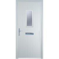 Door-Stop 1 Square White Right Hand GRP Composite Door - 840 x 2100mm