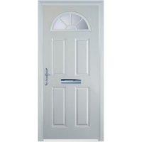 Door-Stop 4 Panel Sunburst White Right Hand GRP Composite Door - 840 x 2100mm