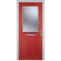 Door-Stop Cottage Half Glazed Red Left Hand GRP Composite Door - 840 x 2100mm