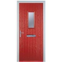 Door-Stop 1 Square Red Right Hand GRP Composite Door - 920 x 2100mm