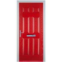 Door-Stop 6 Panel Red Right Hand GRP Composite Door - 920 x 2100mm