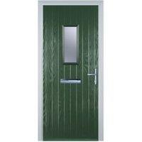 Door-Stop 1 Square Green Left Hand GRP Composite Door - 920 x 2100mm