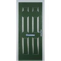 Door-Stop 6 Panel Green Left Hand GRP Composite Door - 920 x 2100mm