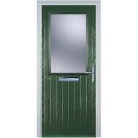 Door-Stop Cottage Half Glazed Green Left Hand GRP Composite Door - 920 x 2100mm