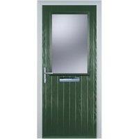 Door-Stop Cottage Half Glazed Green Right Hand GRP Composite Door - 920 x 2100mm