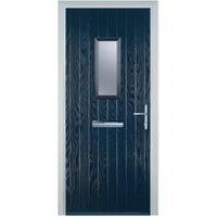 Door-Stop 1 Square Blue Left Hand GRP Composite Door - 840 x 2100mm