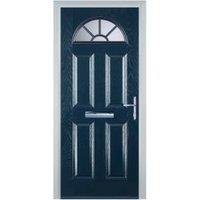Door-Stop 4 Panel Sunburst Blue Left Hand GRP Composite Door - 840 x 2100mm
