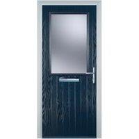 Door-Stop Cottage Half Glazed Blue Left Hand GRP Composite Door - 840 x 2100mm