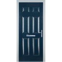 Door-Stop 6 Panel Blue Left Hand GRP Composite Door - 920 x 2100mm