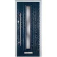 Door-Stop Cottage Blue Right Hand GRP Composite Door with Long Narrow Glazing - 840 x 2100mm