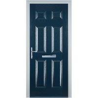Door-Stop 6 Panel Blue Right Hand GRP Composite Door - 920 x 2100mm