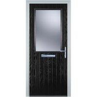 Door-Stop Cottage Half Glazed Black Left Hand GRP Composite Door - 920 x 2100mm
