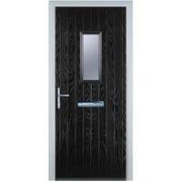 Door-Stop 1 Square Black Right Hand GRP Composite Door - 920 x 2100mm