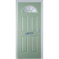 Door-Stop 4 Panel Sunburst Chartwell Green Left Hand GRP Composite Door - 840 x 2100mm